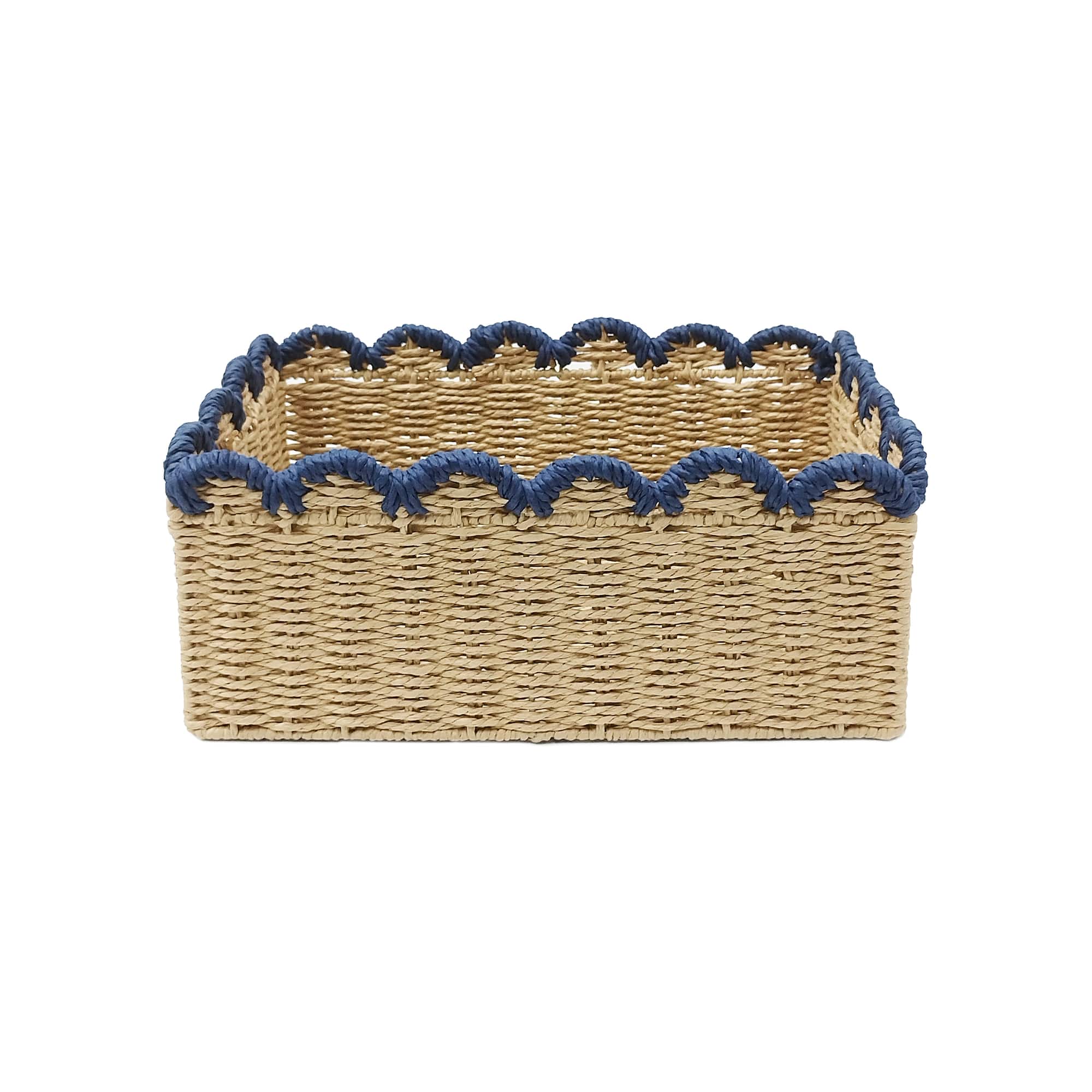 14.75" Blue Scalloped Rim Basket by Celebrate It™
